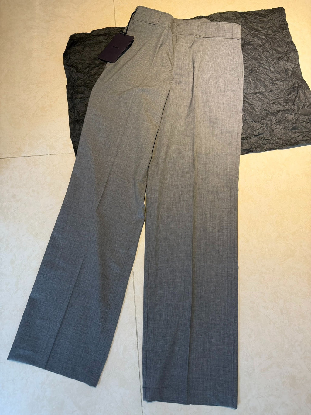 Prada 25 Runway Gray Wool Dress Pants