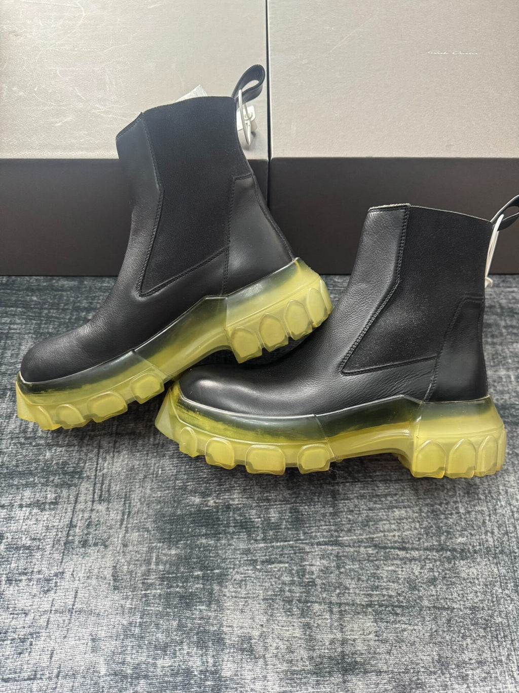 Rick Owens Chelsea Transparent Sole Boots