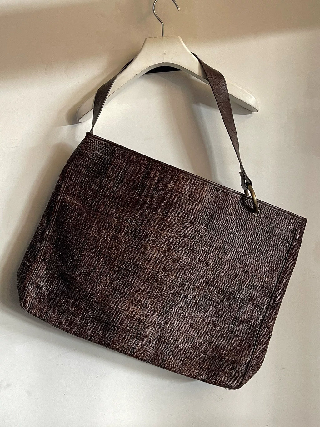 Dries Van Noten Woven leather single-ring tote bag