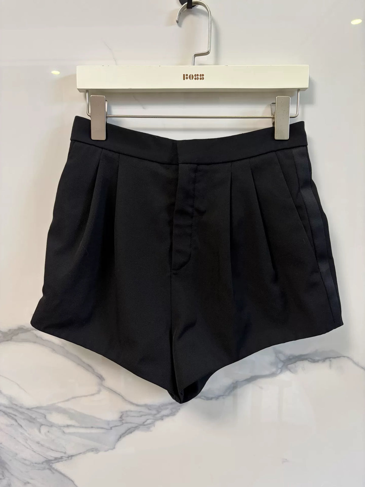 Yves Saint Laurent Black High-Waist Shorts