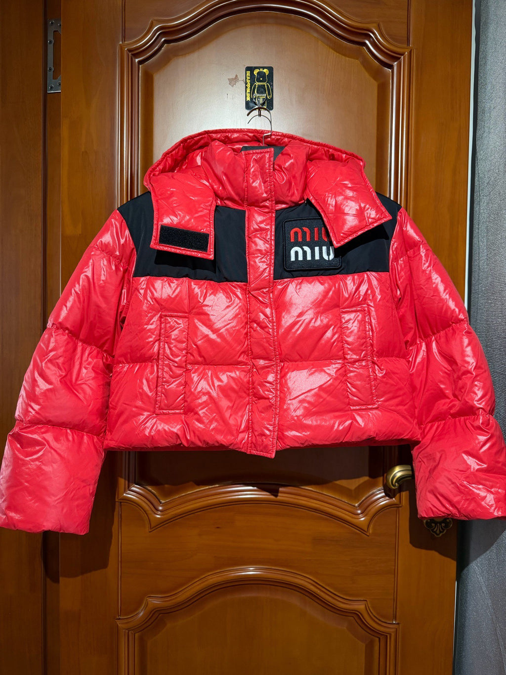 Miu Miu Red Hooded Down Jacket
