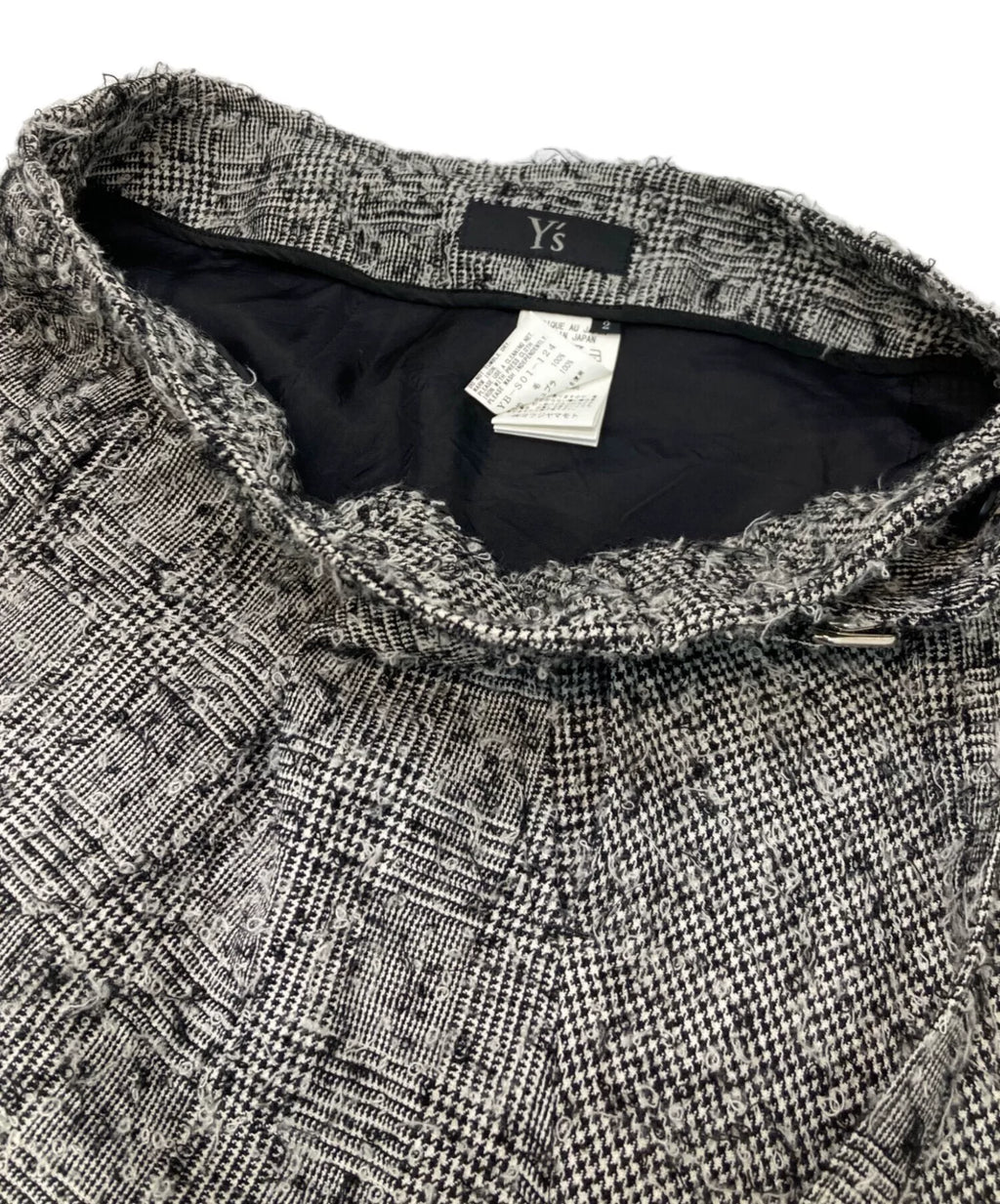 Y's Yohji Yamamoto AW20 Houndstooth Irregular Skirt