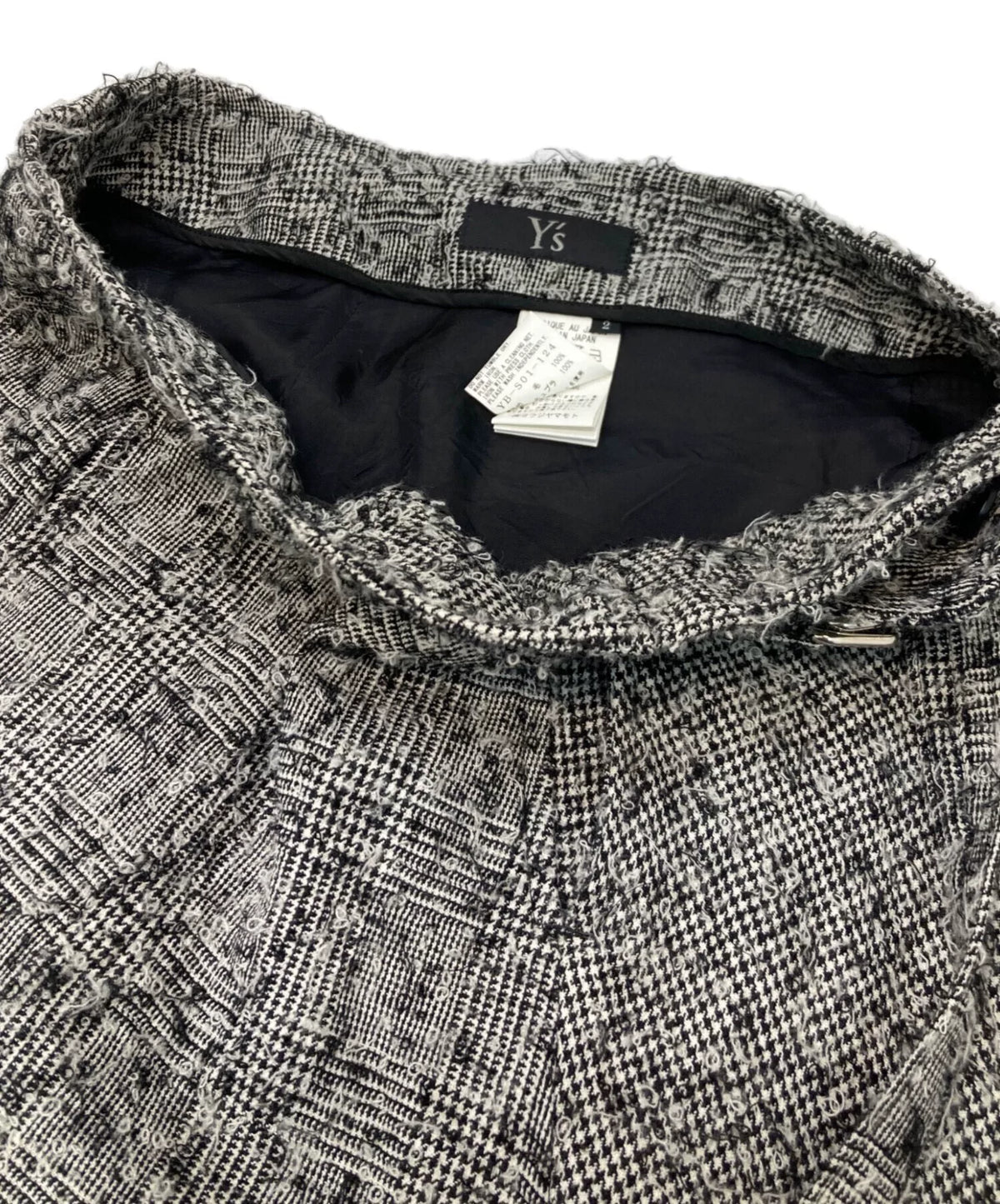 Y's Yohji Yamamoto AW20 Houndstooth Irregular Skirt