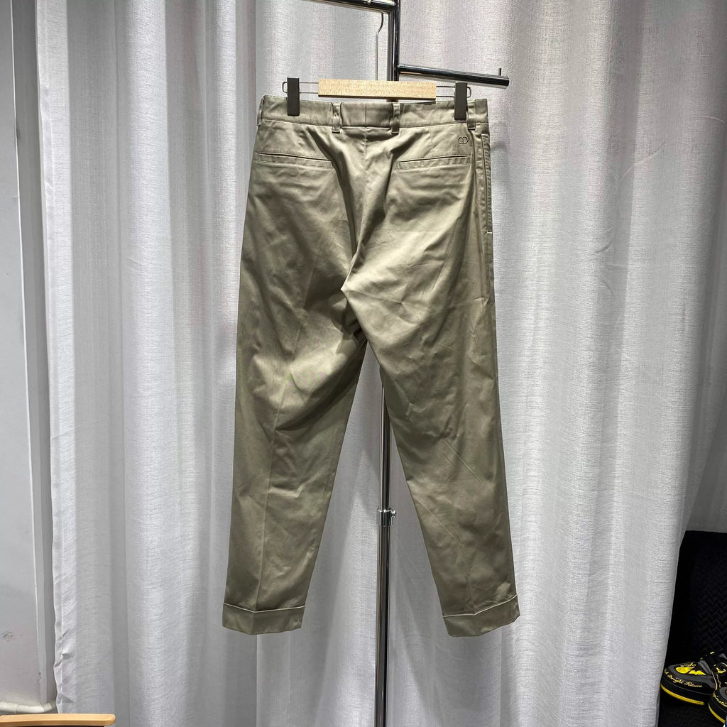 Dior CD Logo Embroidered Cotton Khaki Pants