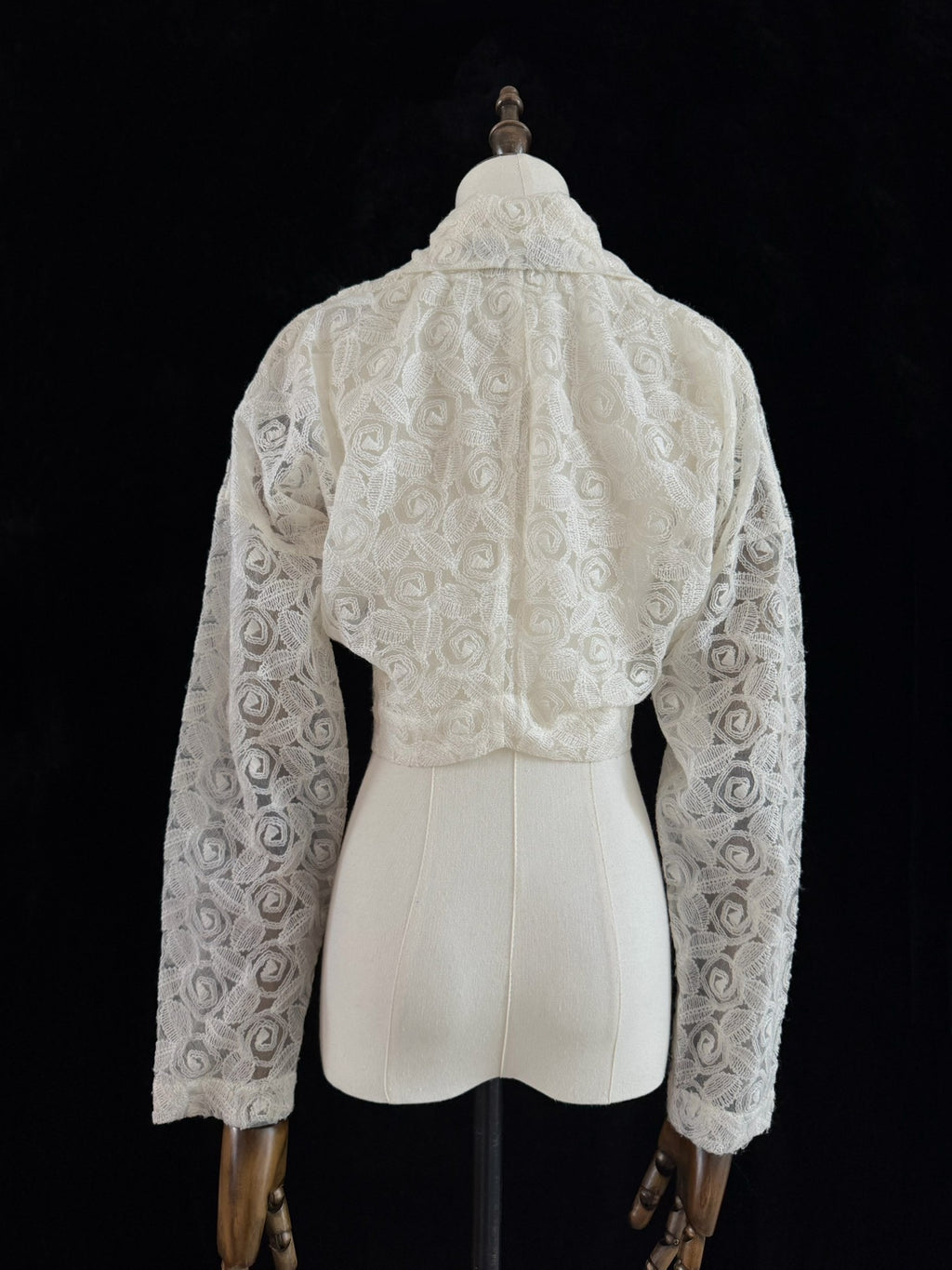 Comme Des Garcons Rei Kawakubo 1990 Tricot line kite-sleeve crocheted short top