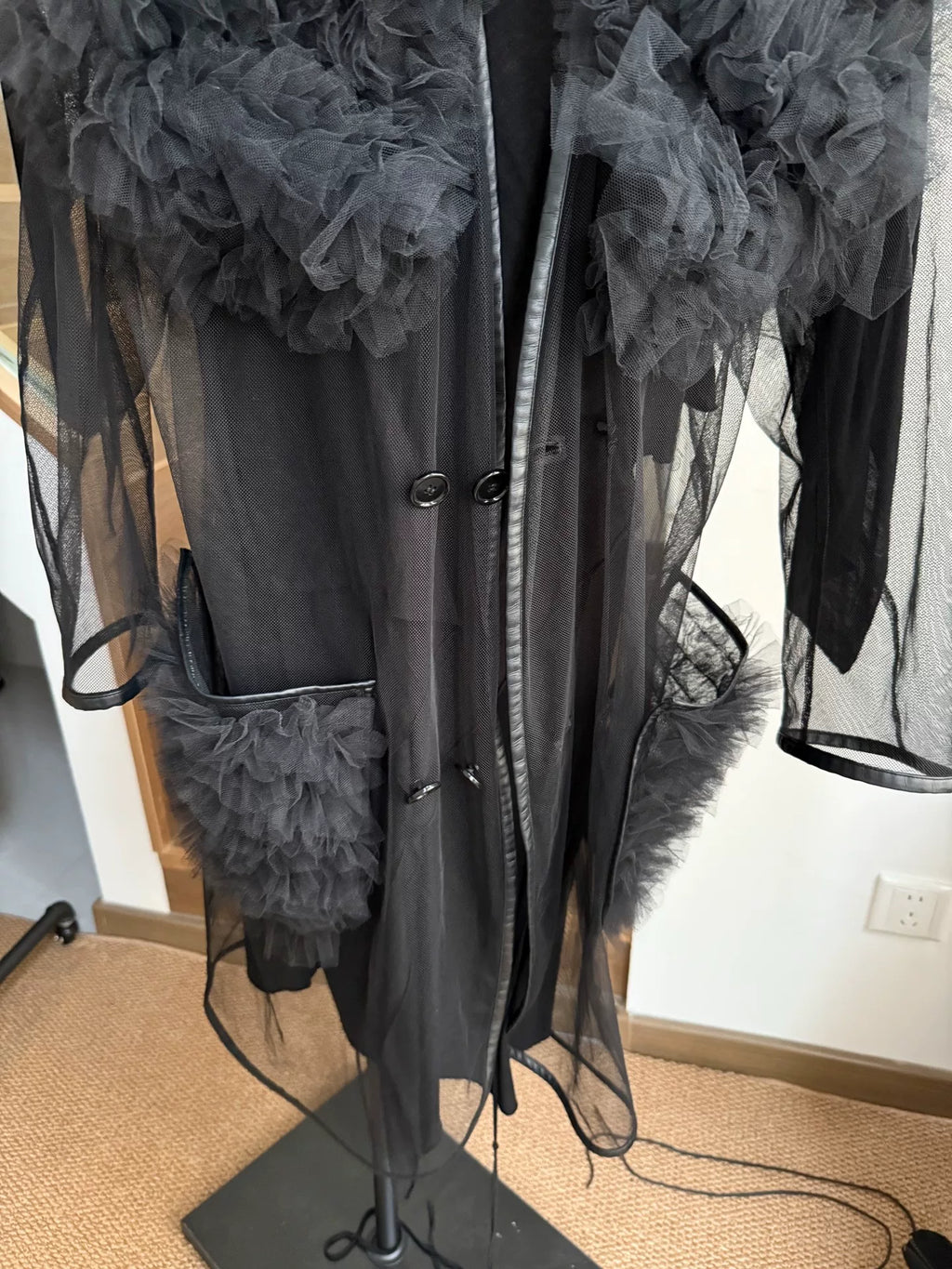 Comme des Garçons Comme des Garçons Noir Black Vintage Tulle One-Piece Coat