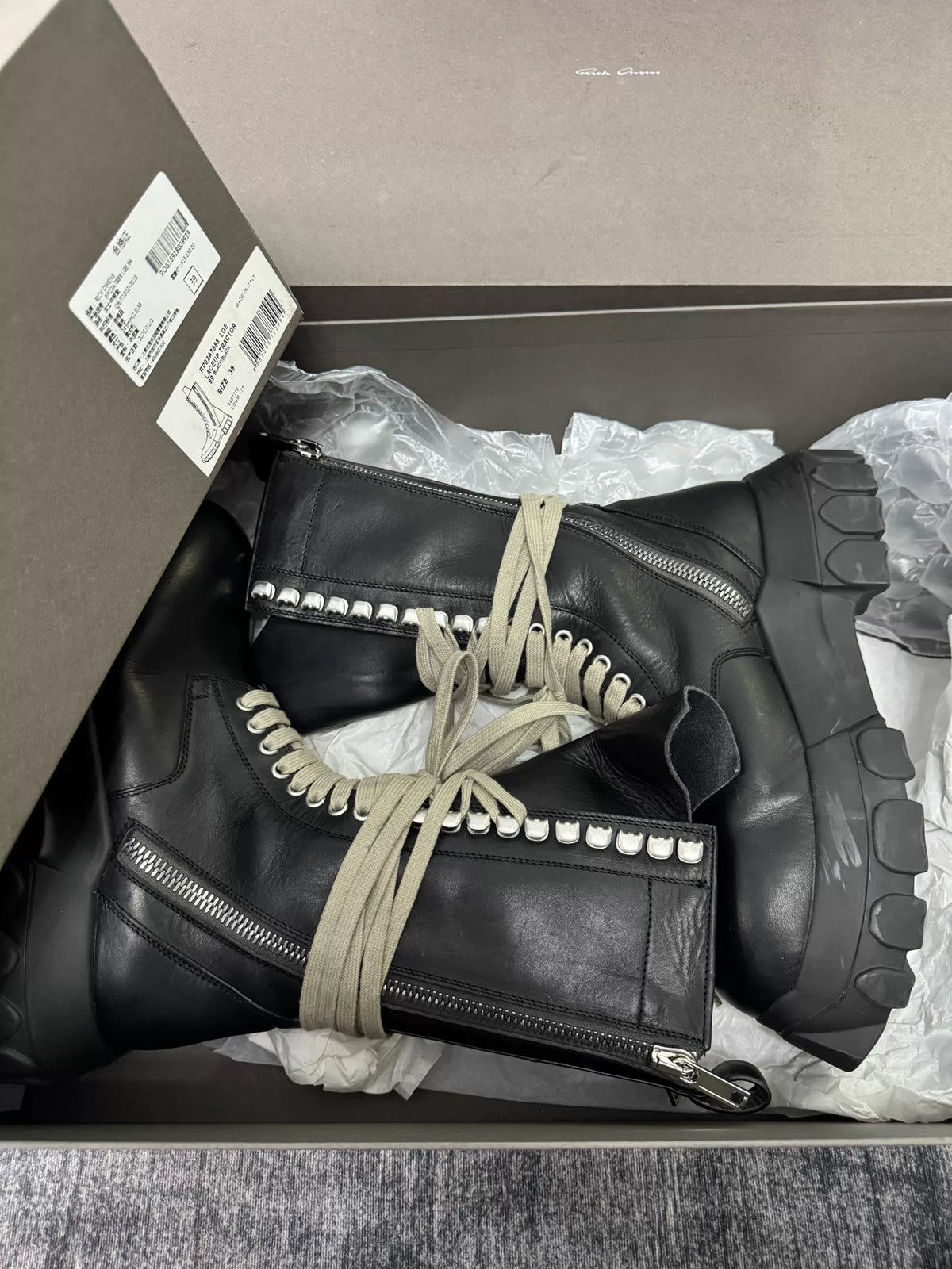 Rick Owens Octopus Lace-Up Military Boots