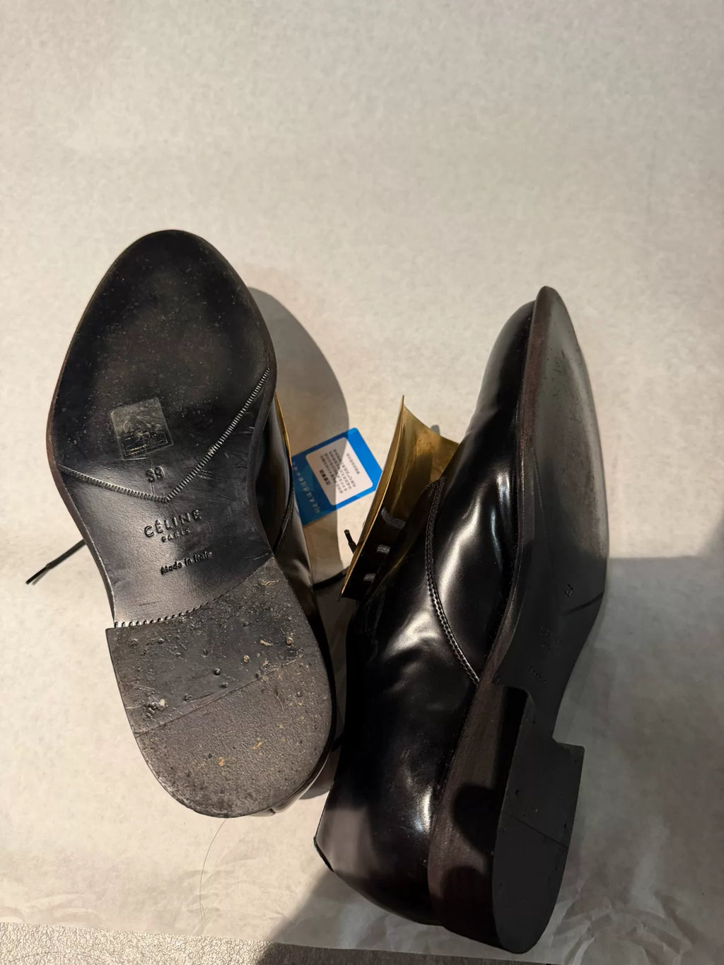 Celine SS06 Metal Decorated Leather Flats by Phoebe Philo