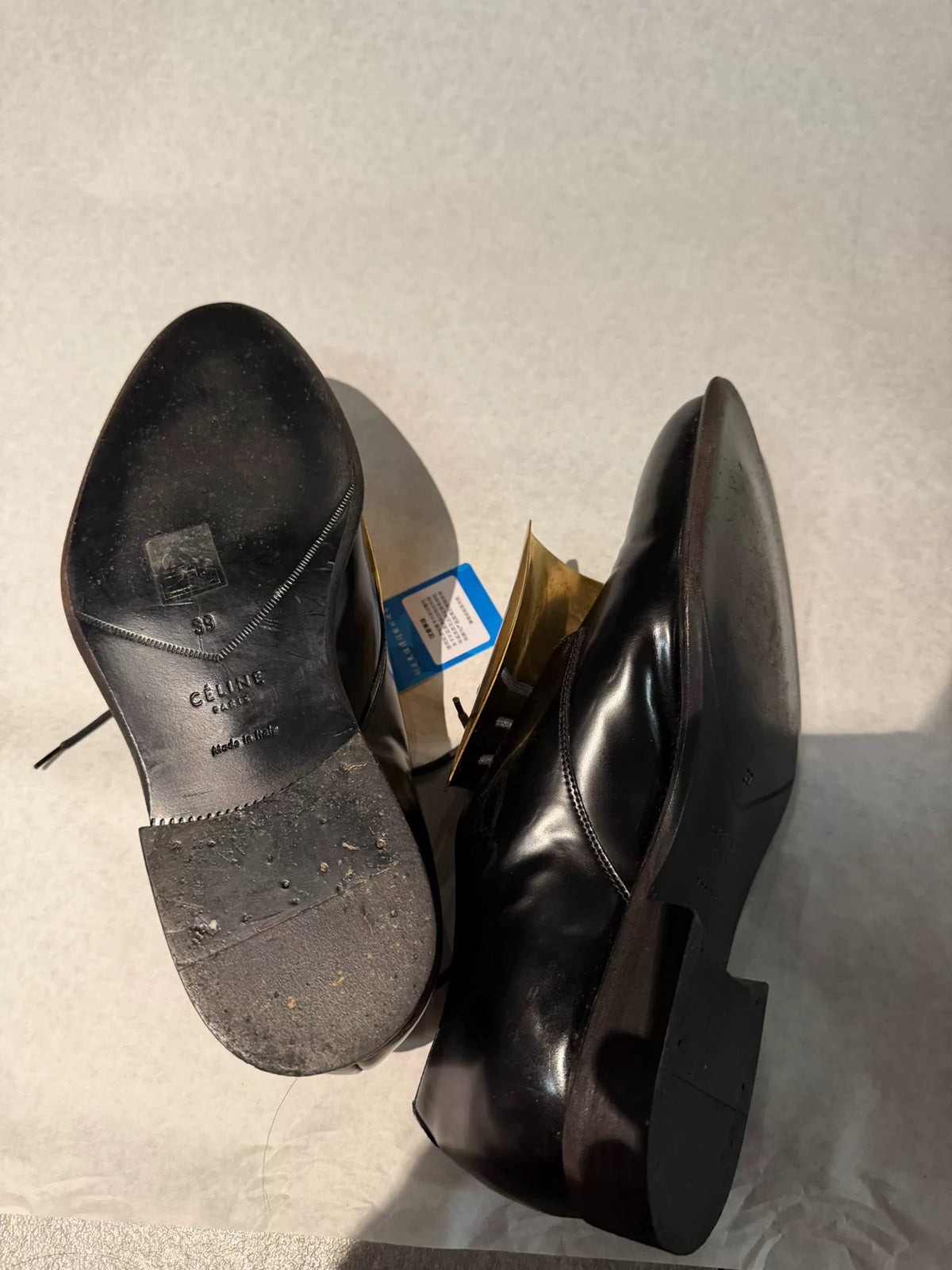 Celine SS06 Metal Decorated Leather Flats by Phoebe Philo
