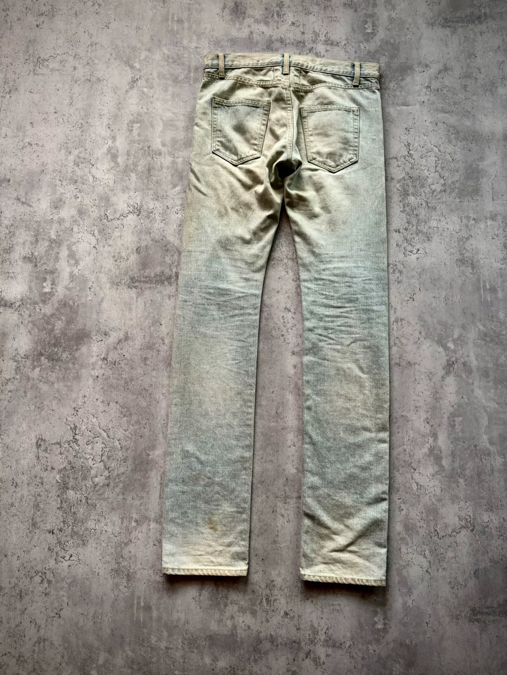 Saint Laurent Paris 13SS D01 Ice Blue Mud Dye Distressed Jeans by Hedi Slimane
