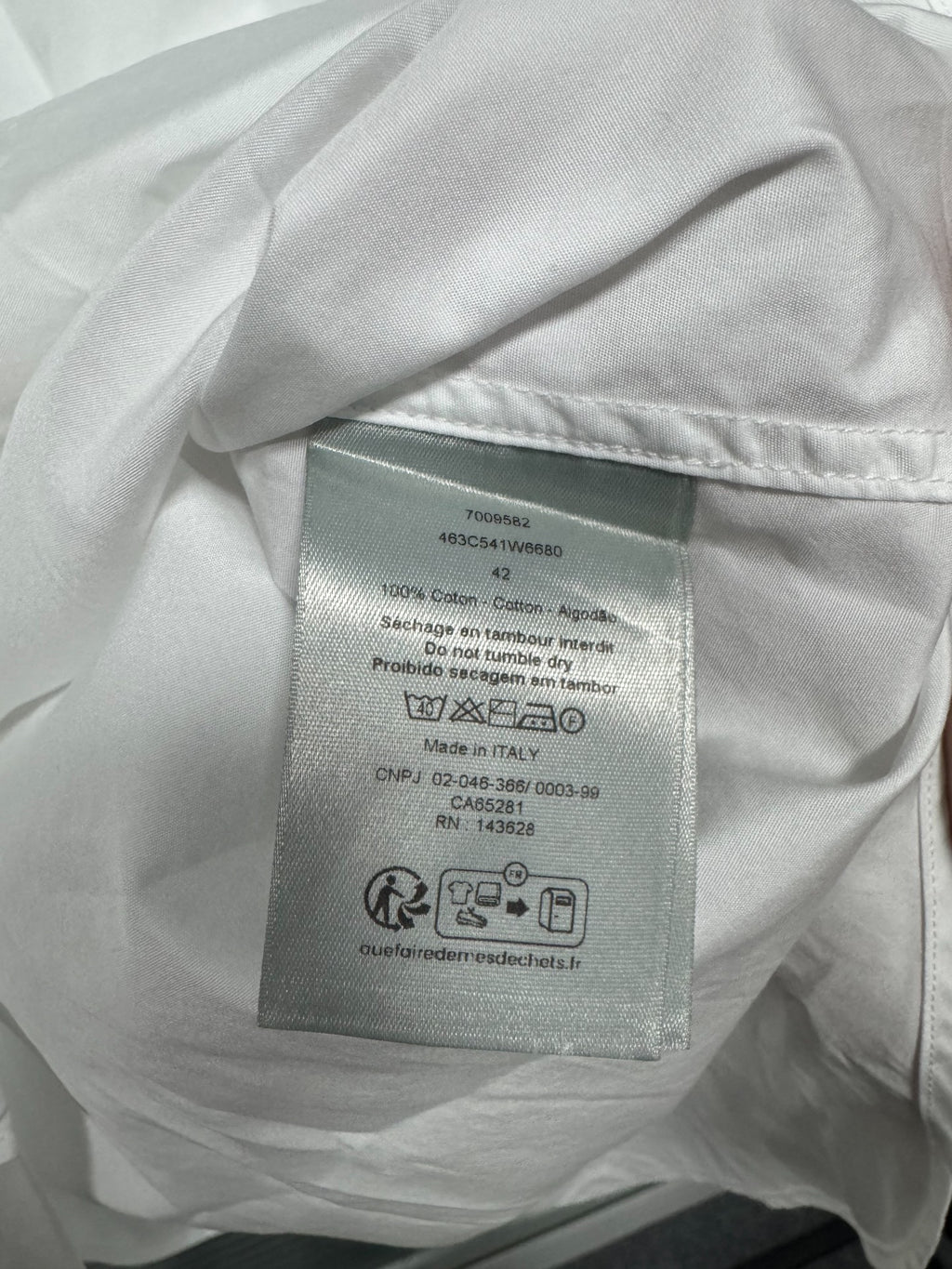 Dior White Collar Embroidery Top