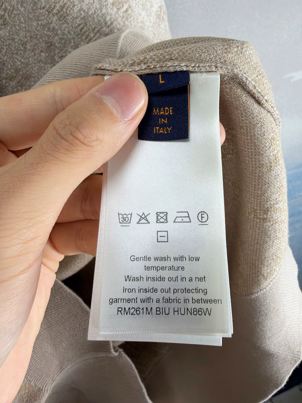 Louis Vuitton SS26 Khaki Gradient Monogram Knit Sweater