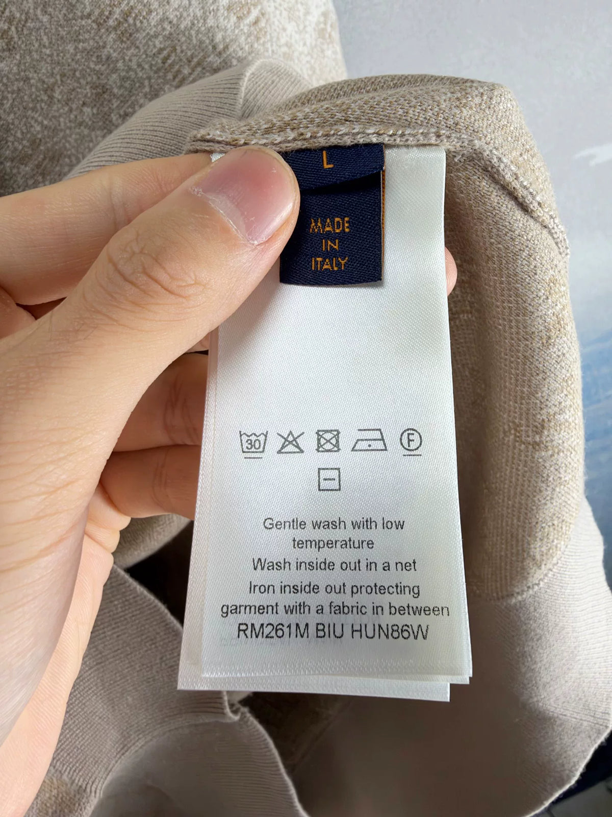 Louis Vuitton SS26 Khaki Gradient Monogram Knit Sweater