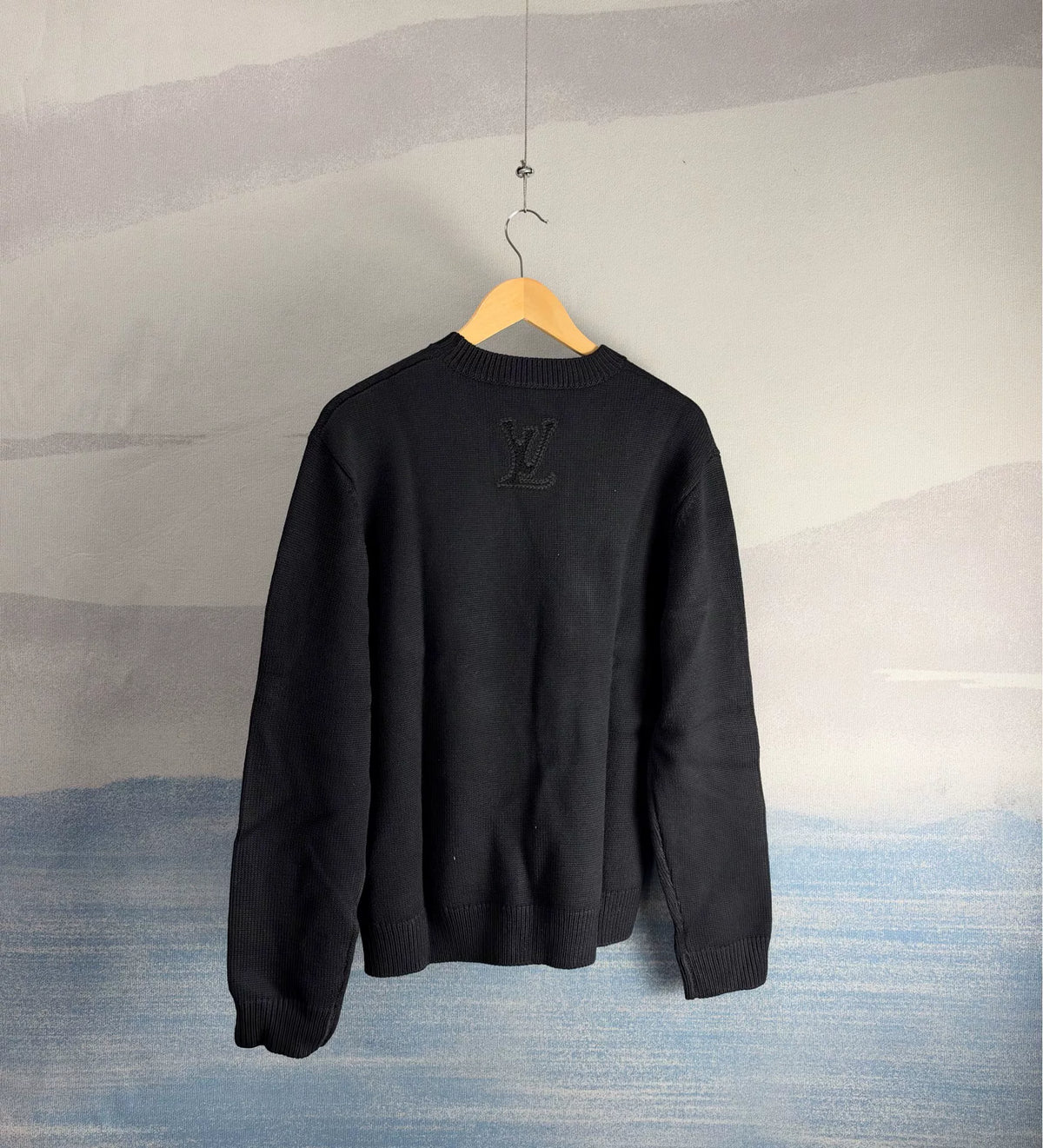 Louis Vuitton SS26 Black Floral Embroidered Sweater