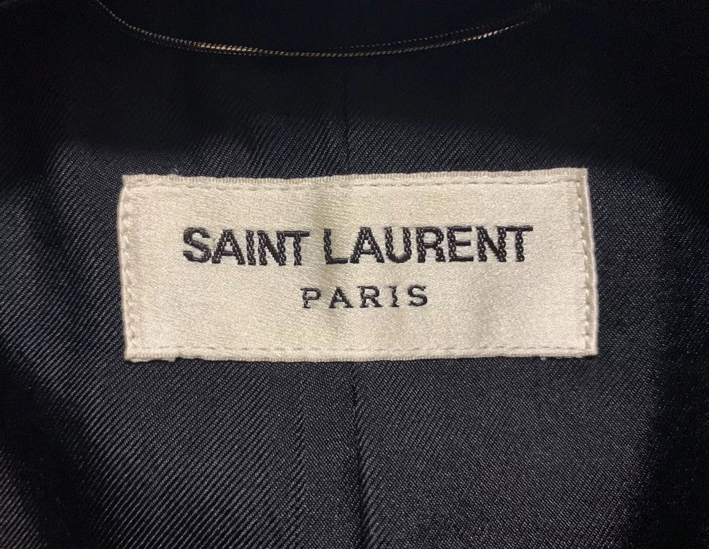 Saint Laurent 15FW Runway Black Contrast Stitching Peak Lapel Suit