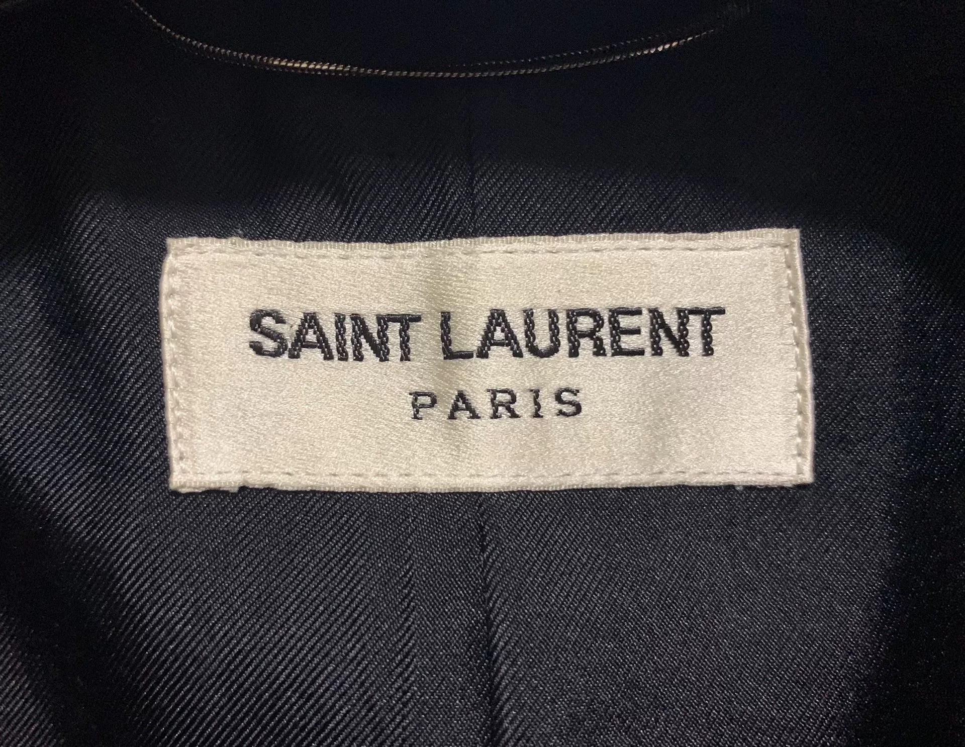 Saint Laurent 15FW Runway Black Contrast Stitching Peak Lapel Suit