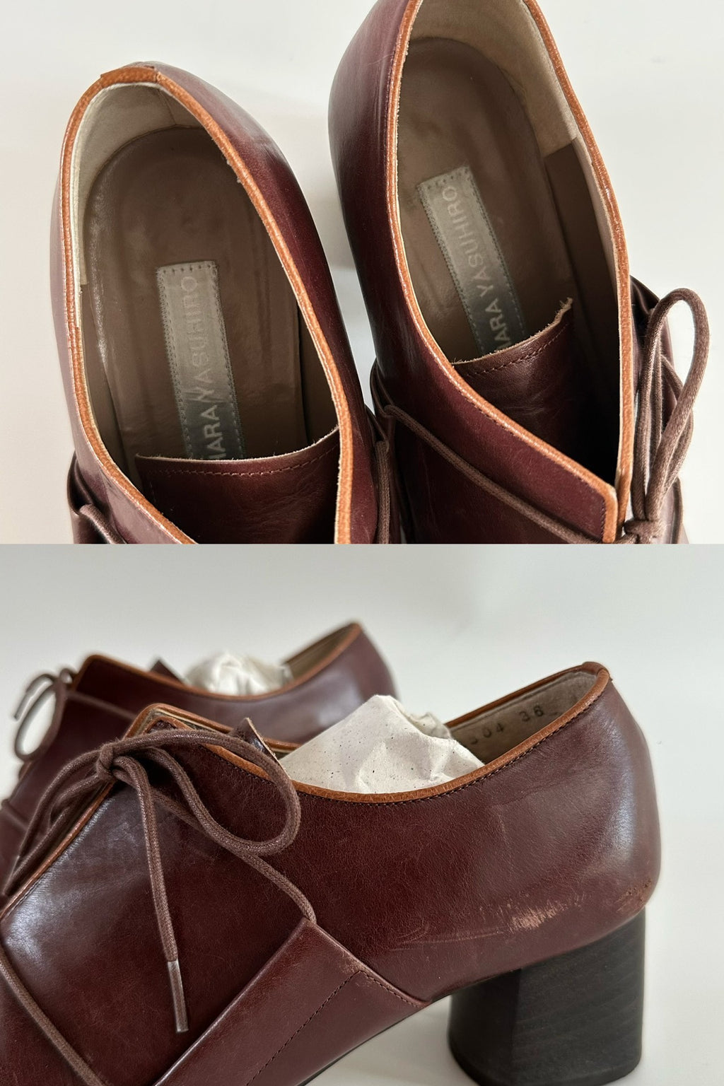 Mihara Yasuhiro Square-Toe Vintage Shoes