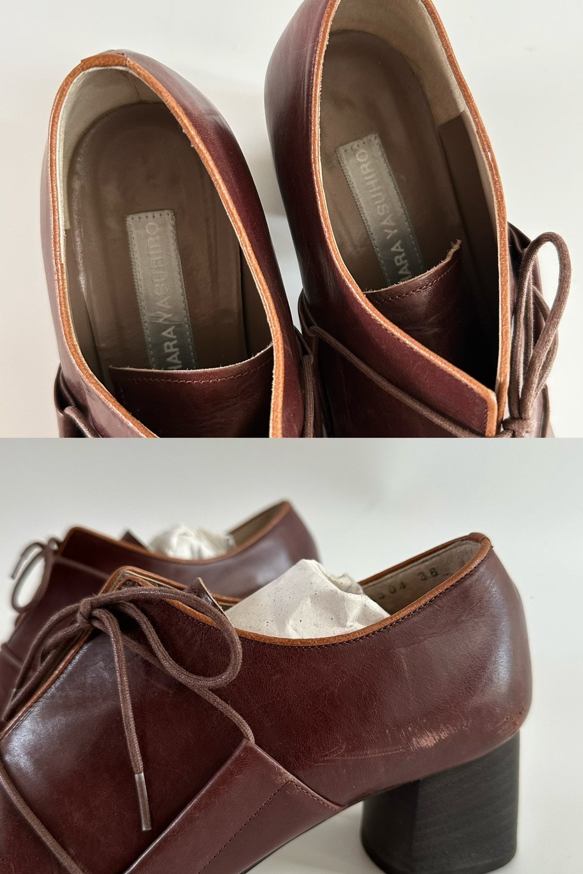 Mihara Yasuhiro Square-Toe Vintage Shoes