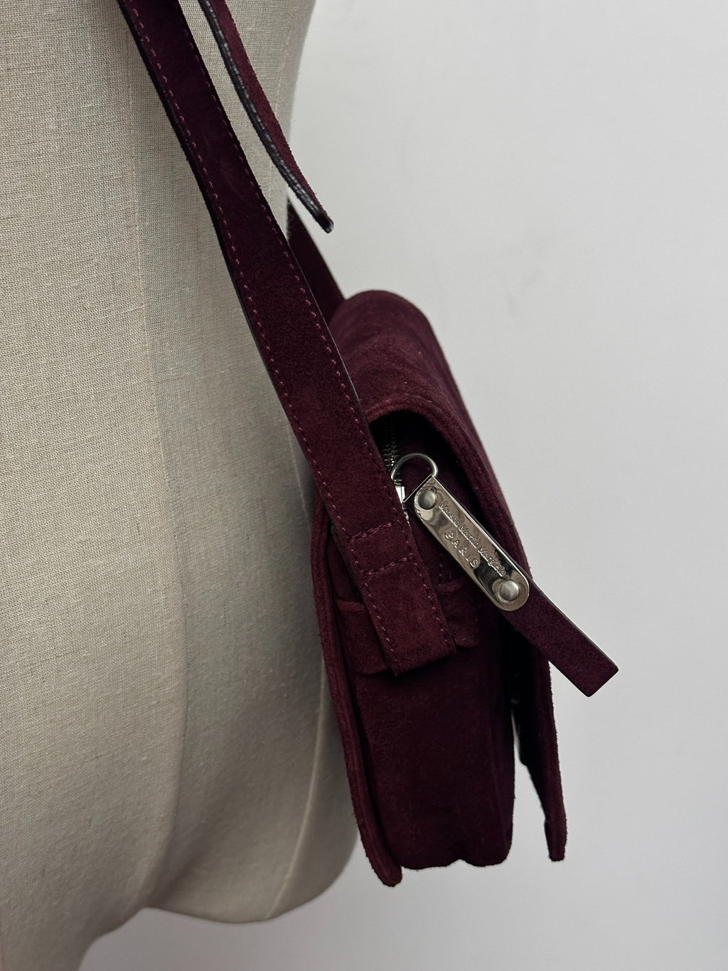 Maison Martin Margiela Scarlet Suede Small Crossbody Bag