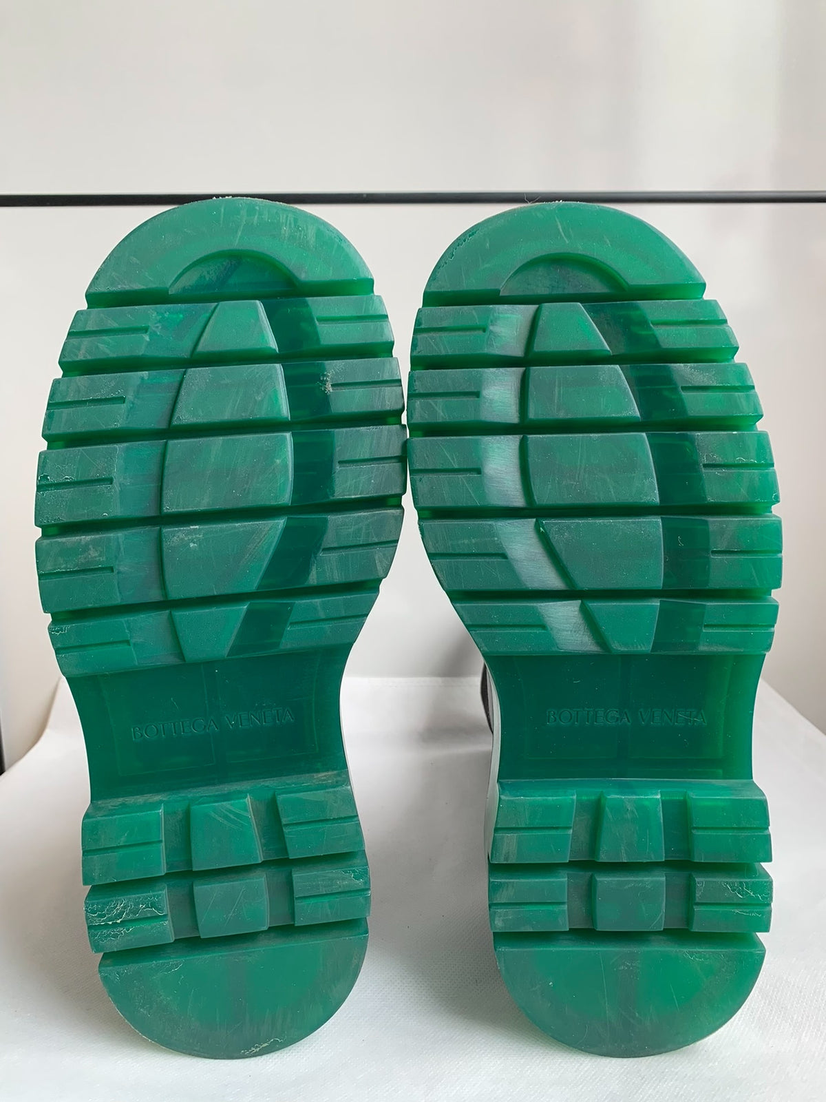 Bottega Veneta Black Green Thick-Sole Calf Boots