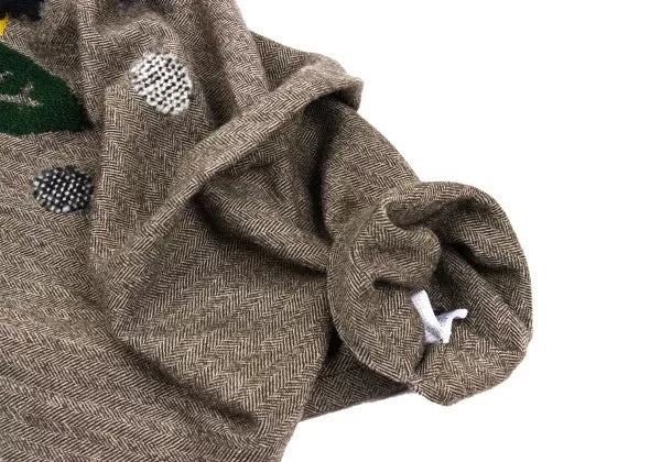 Issey Miyake Vintage Brown Leaf Wool Coat