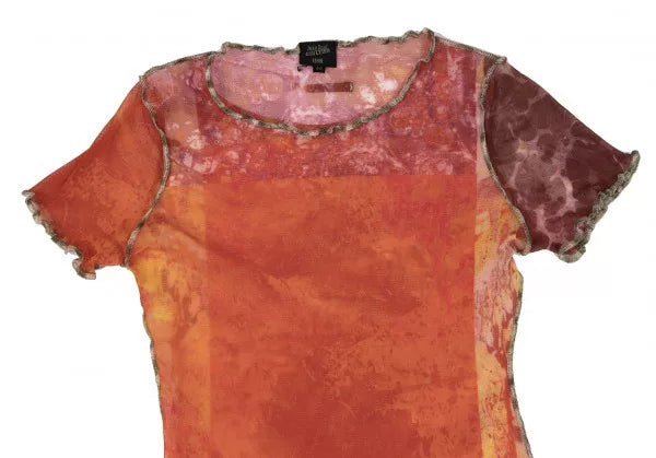 Jean Paul Gaultier Vintage Orange Floral Mesh Top