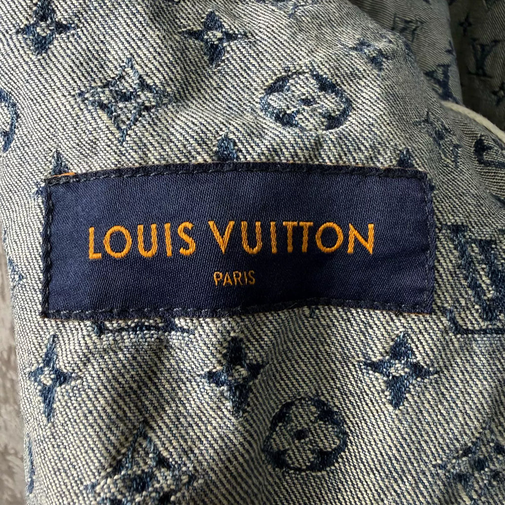 Louis Vuitton Monogram Patchwork Zip-Up Denim Hooded Sweater