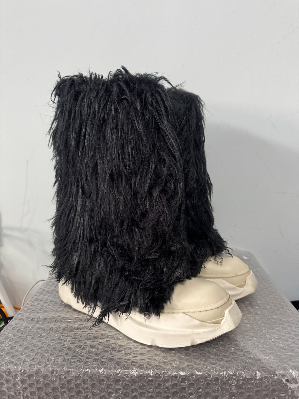 Rick Owens Platform Fuzzy 22FW elephant leg boots