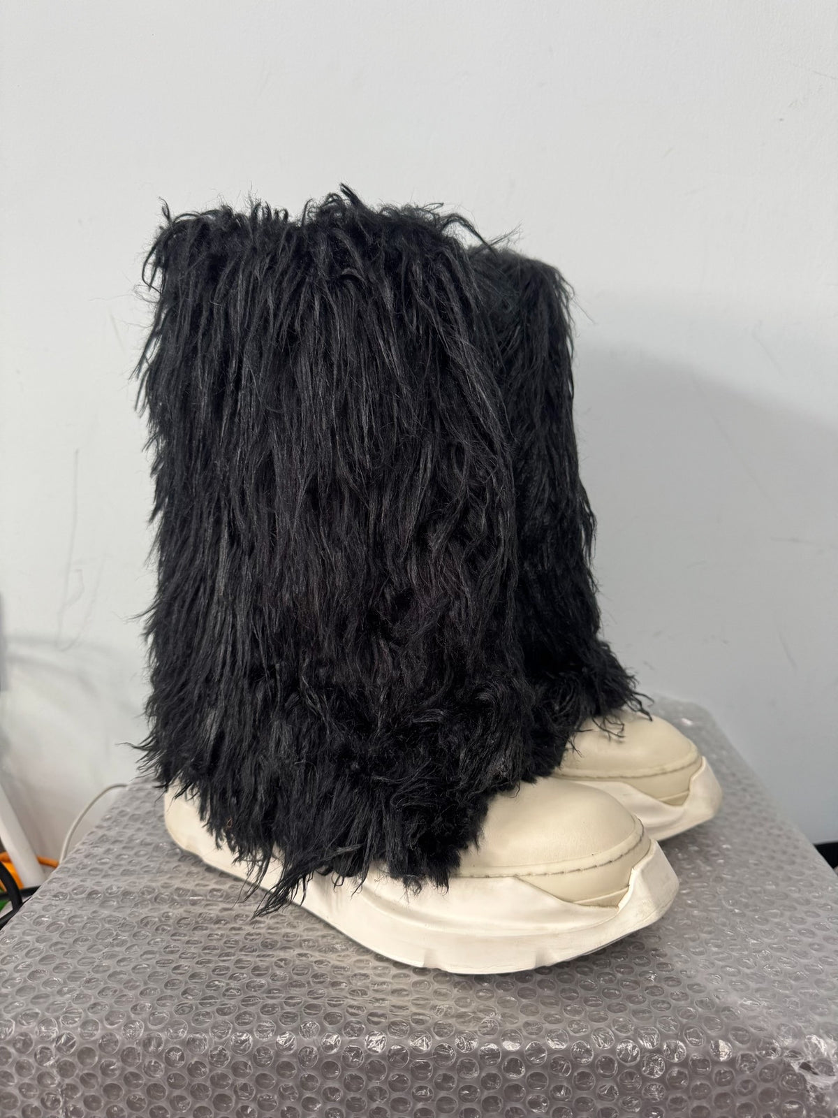 Rick Owens Platform Fuzzy 22FW elephant leg boots