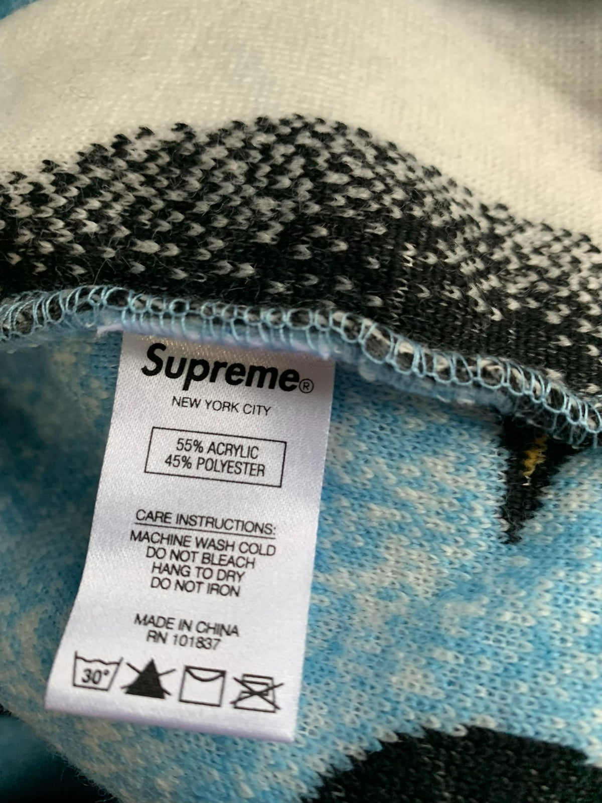 Supreme FW20 Blue Week3 Penguins Hooded Fleece Jacket