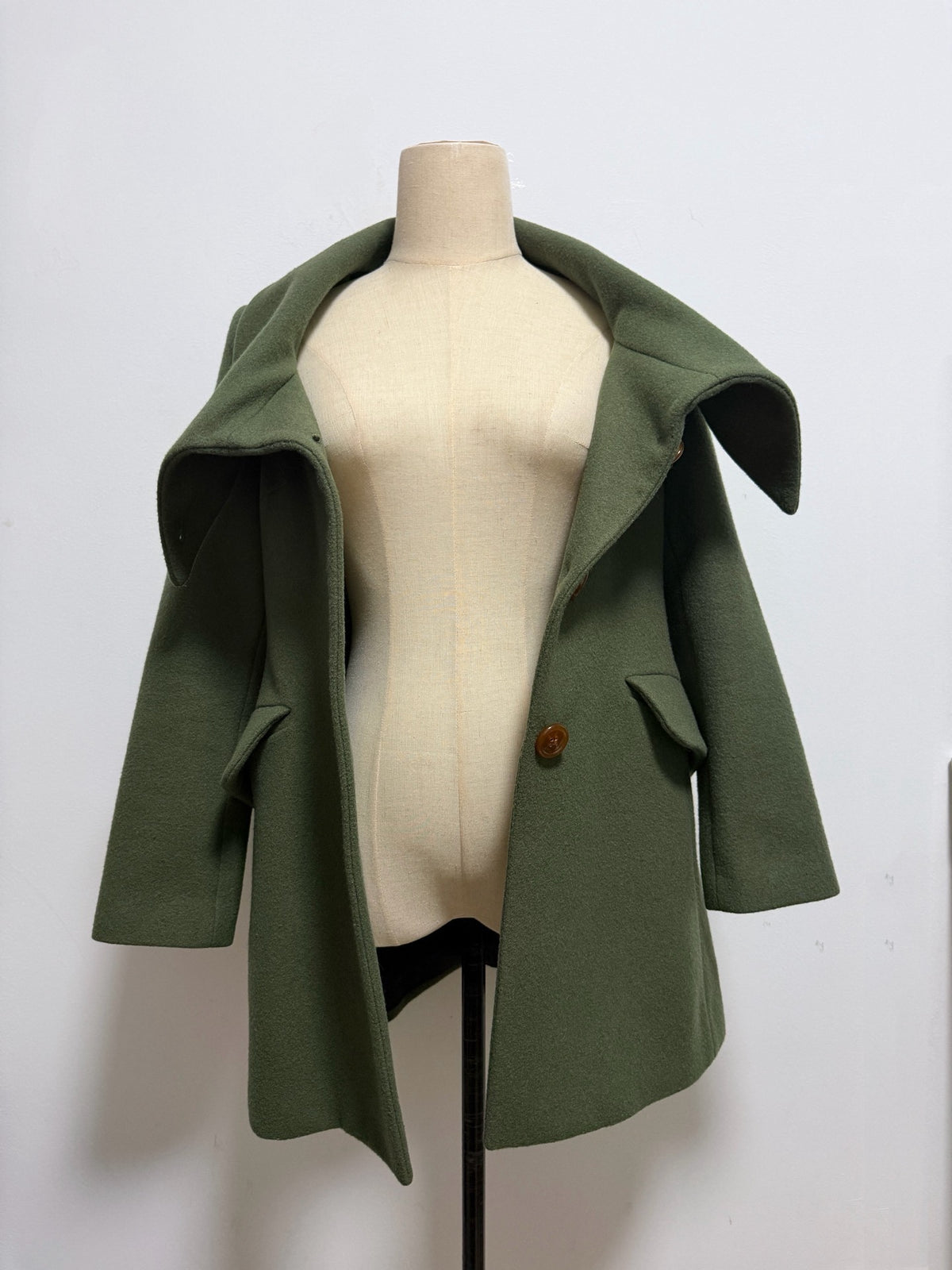 Vivienne Westwood "Empress" Matcha Latte Wool Coat