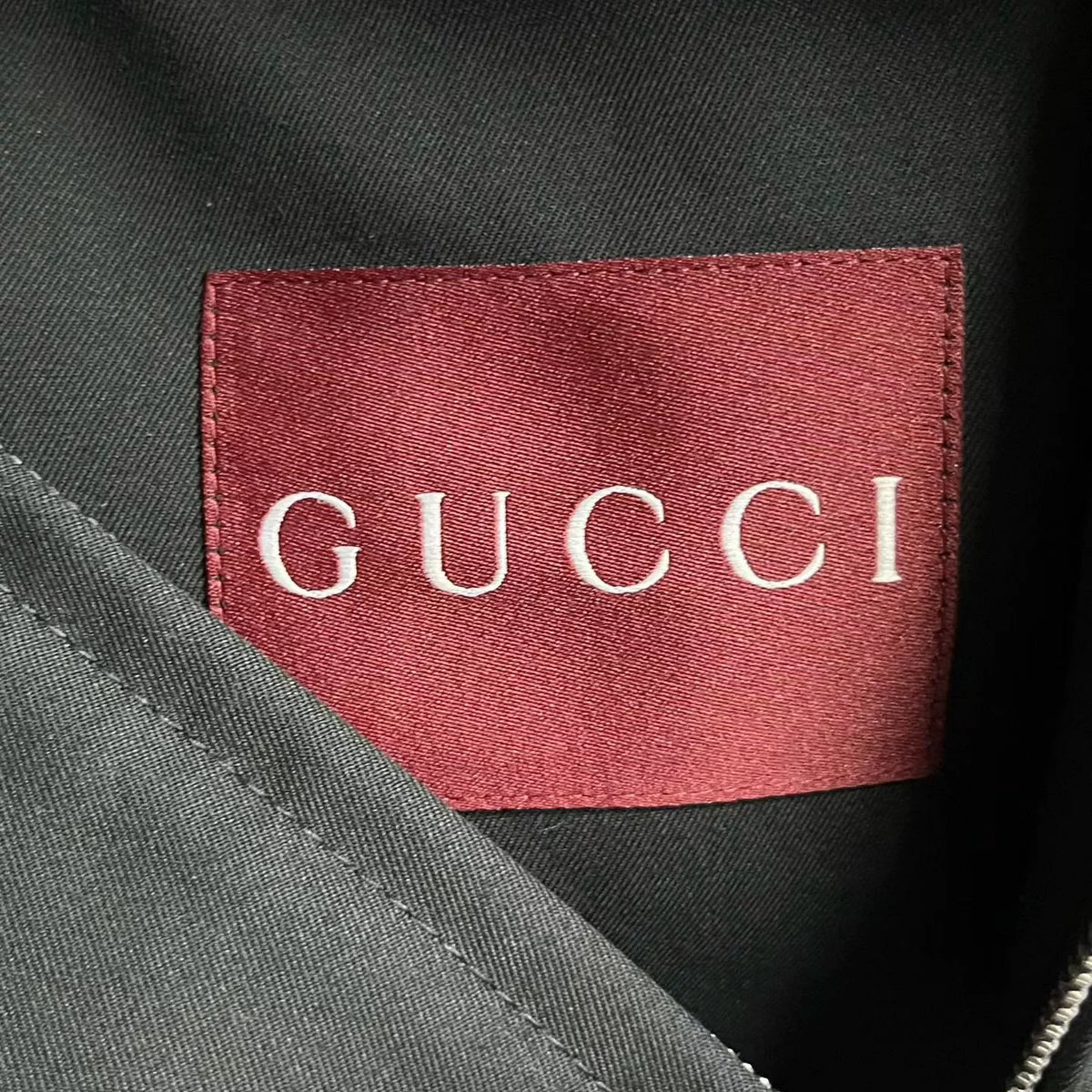 Gucci Black Cotton Poplin Grid Pattern Jacket