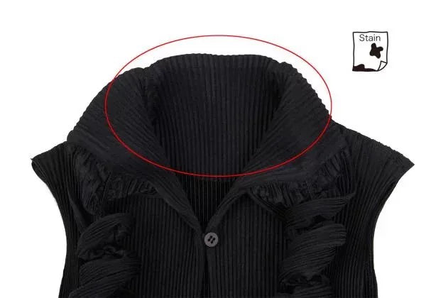Issey Miyake Vintage Black Embellished Pleated Top