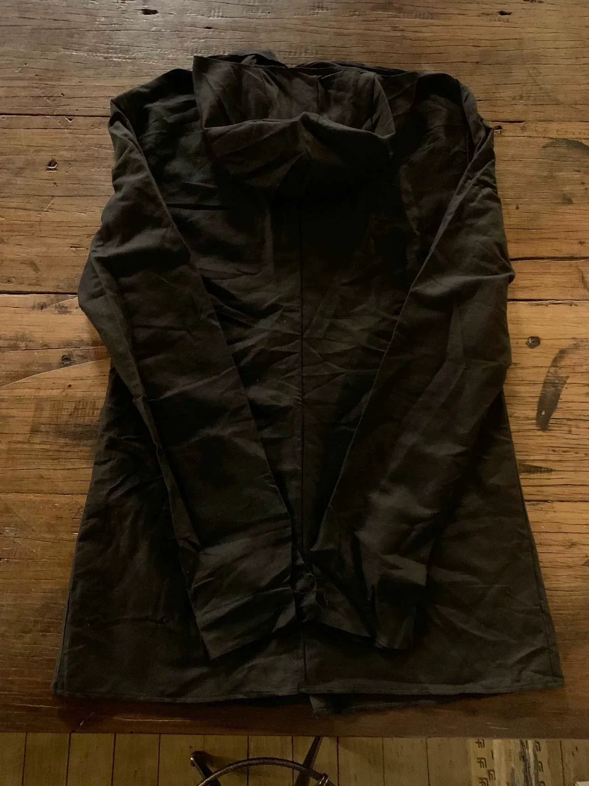 M.A+ SS18 Black Hooded Fitted Linen Shirt