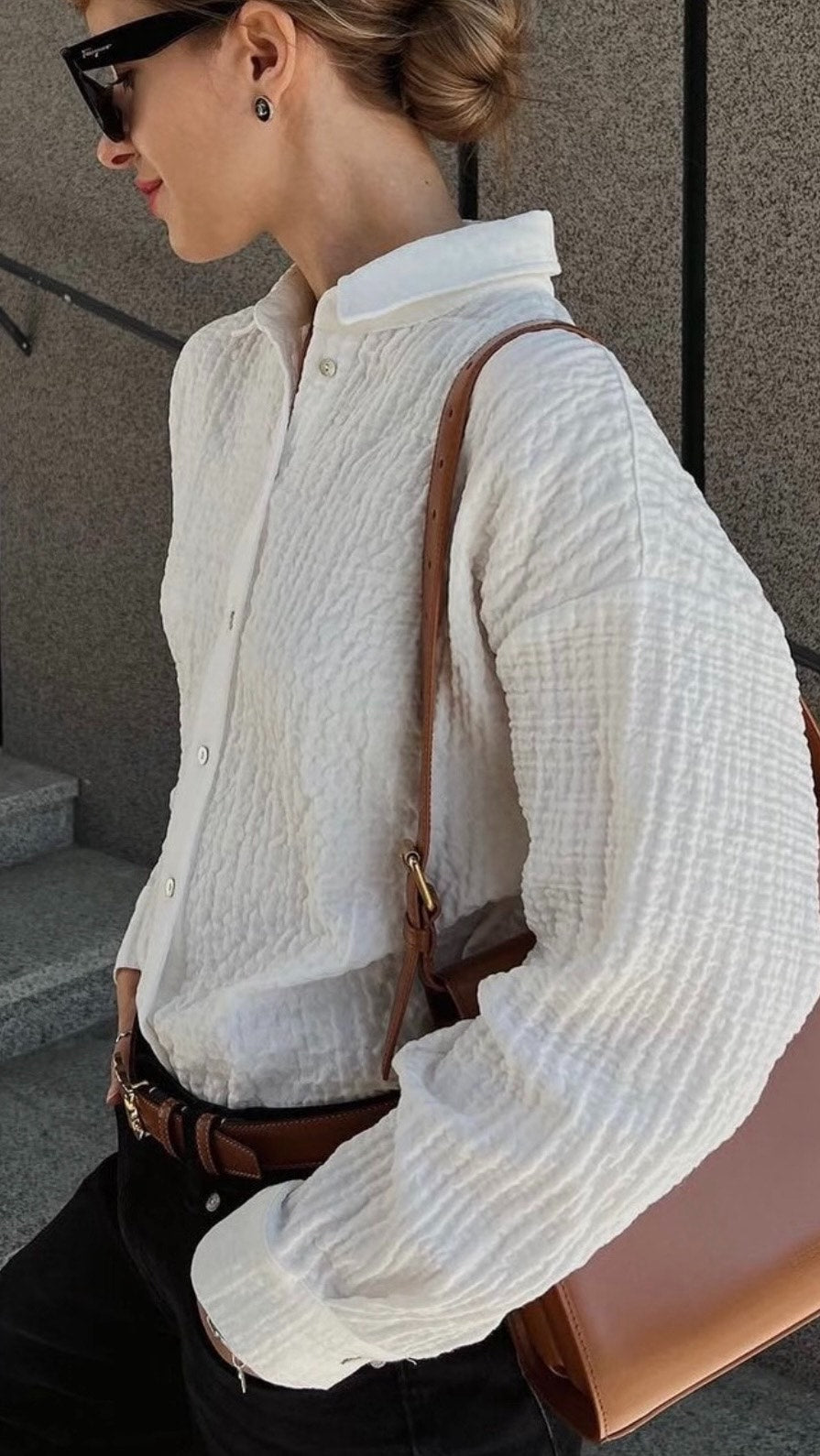 Balenciaga Medium Ghost Crossbody Brown Bag