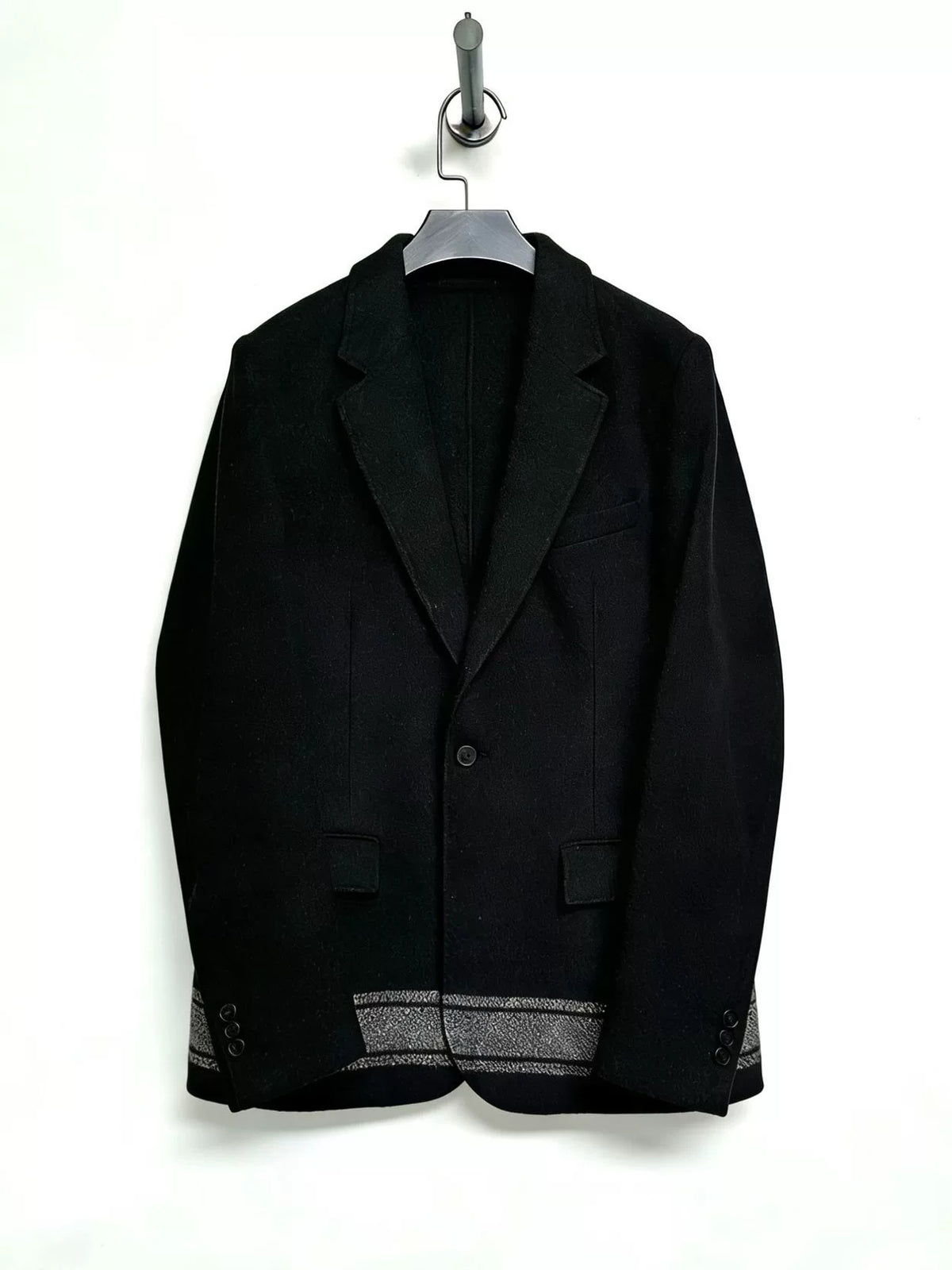 Maison Martin Margiela Leather Pieced Wool Jacket