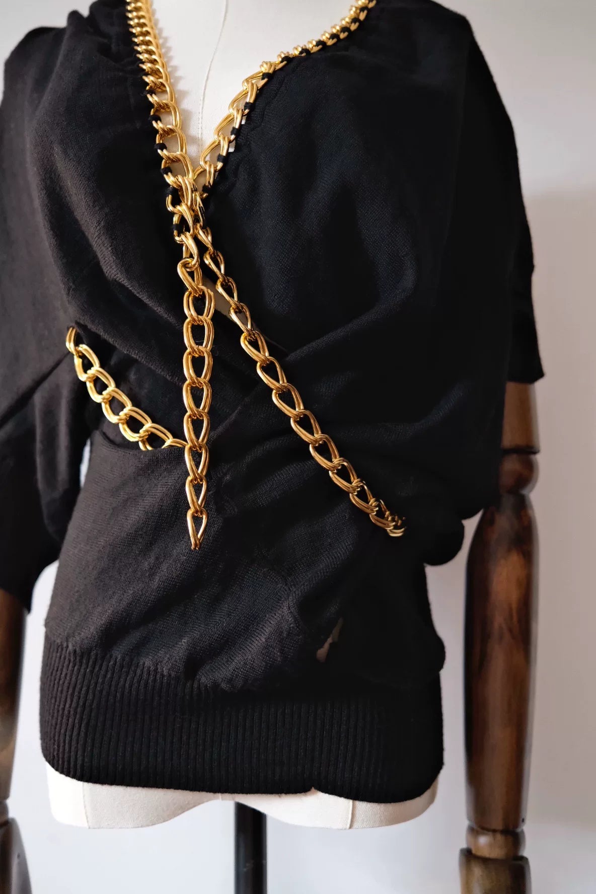 Junya Watanabe chain wool mid-sleeve top