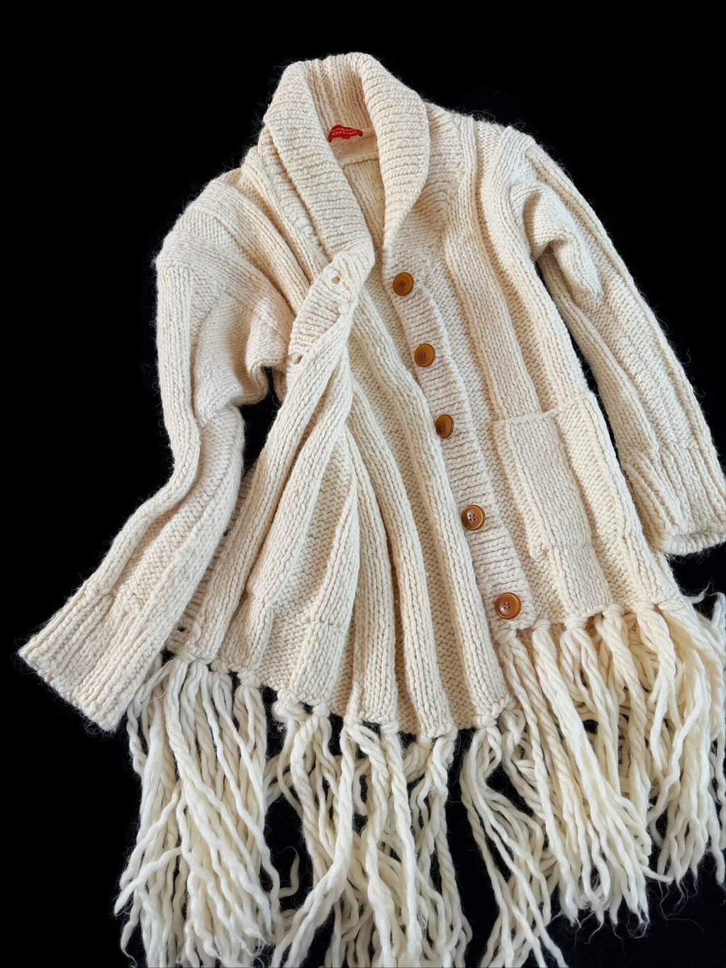 Vivienne Westwood red label vintage long knit coat with fringed hem coat