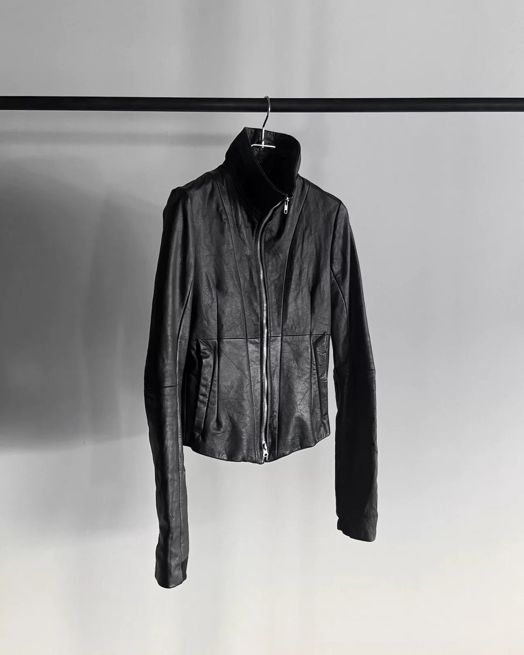 2010s EKAM Stand-Collar Lambskin Zip-Up Jacket