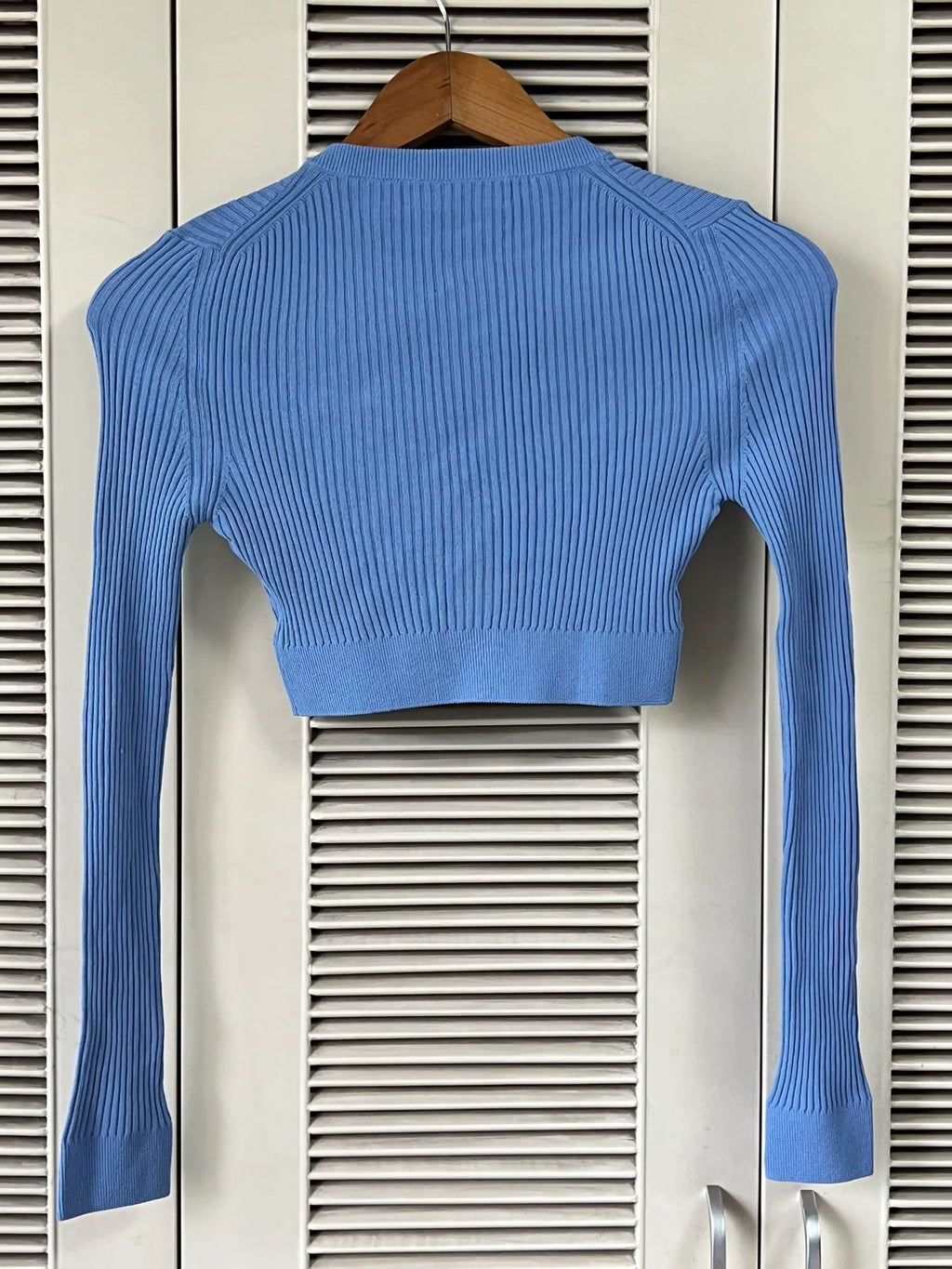 Miu Miu Knit Blue Cropped Cardigan
