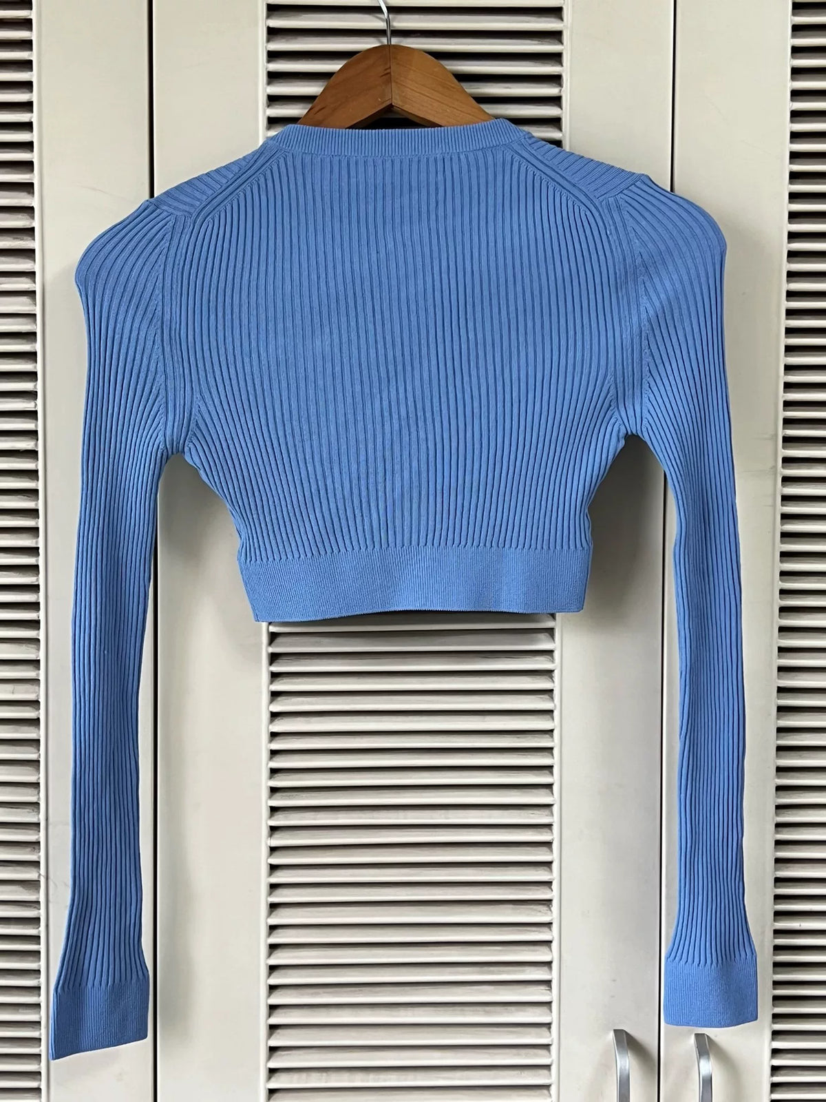 Miu Miu Knit Blue Cropped Cardigan