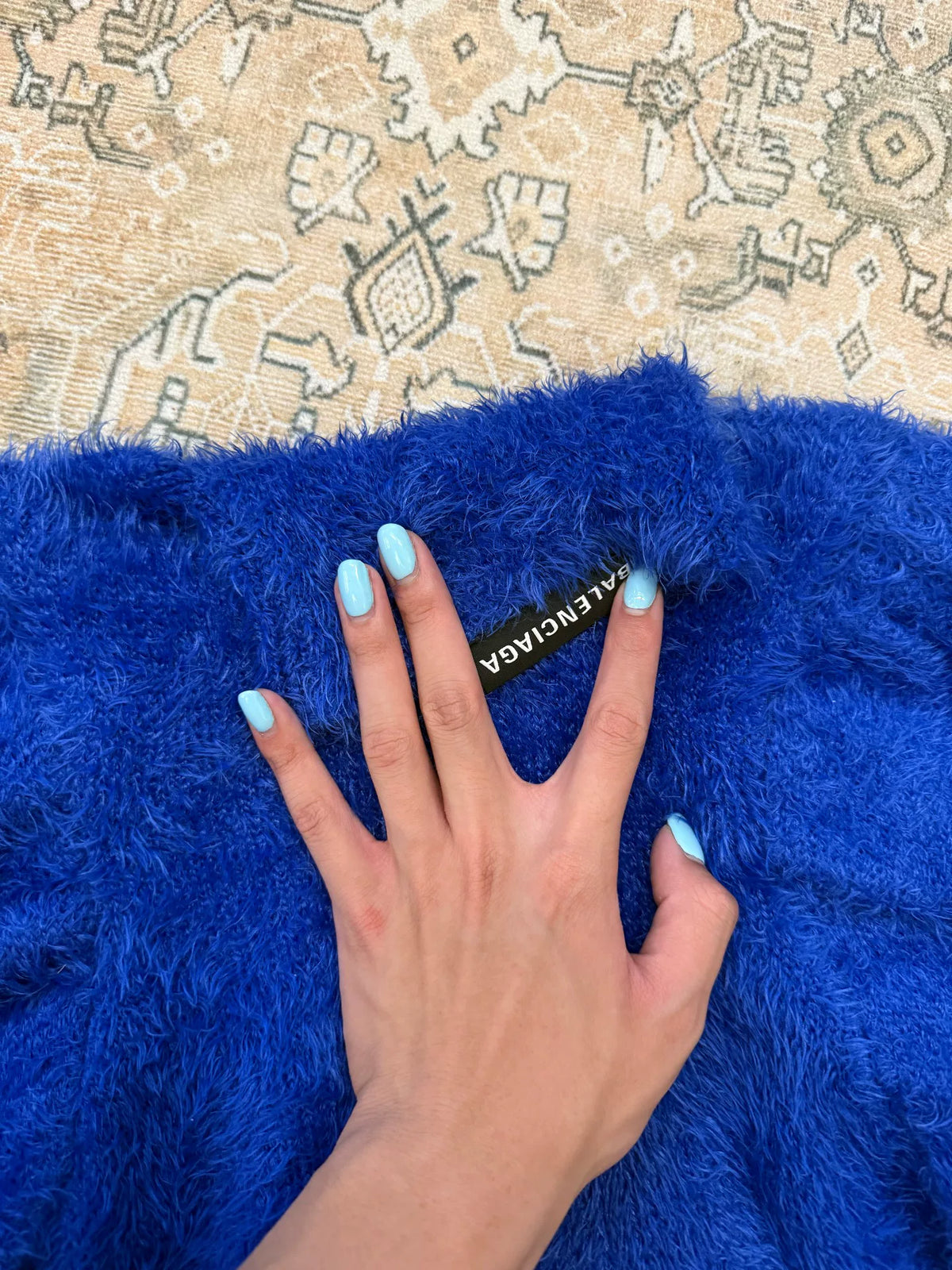 Balenciaga Blue Fuzzy Sweater