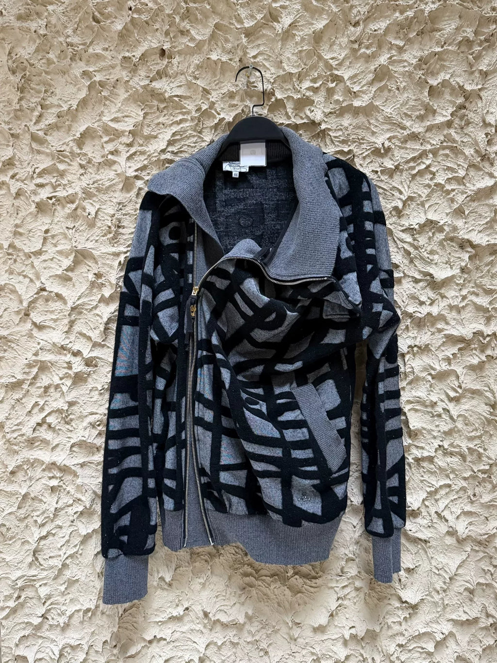 Vivienne Westwood Deconstructed Drape Collar Asymmetric Pull Jacket