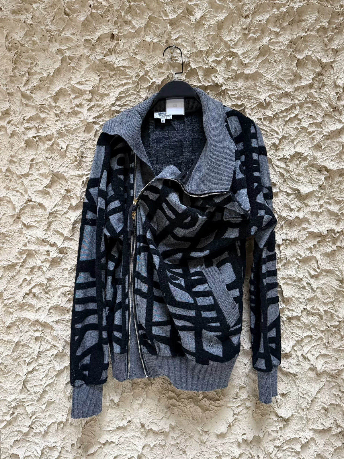 Vivienne Westwood Deconstructed Drape Collar Asymmetric Pull Jacket