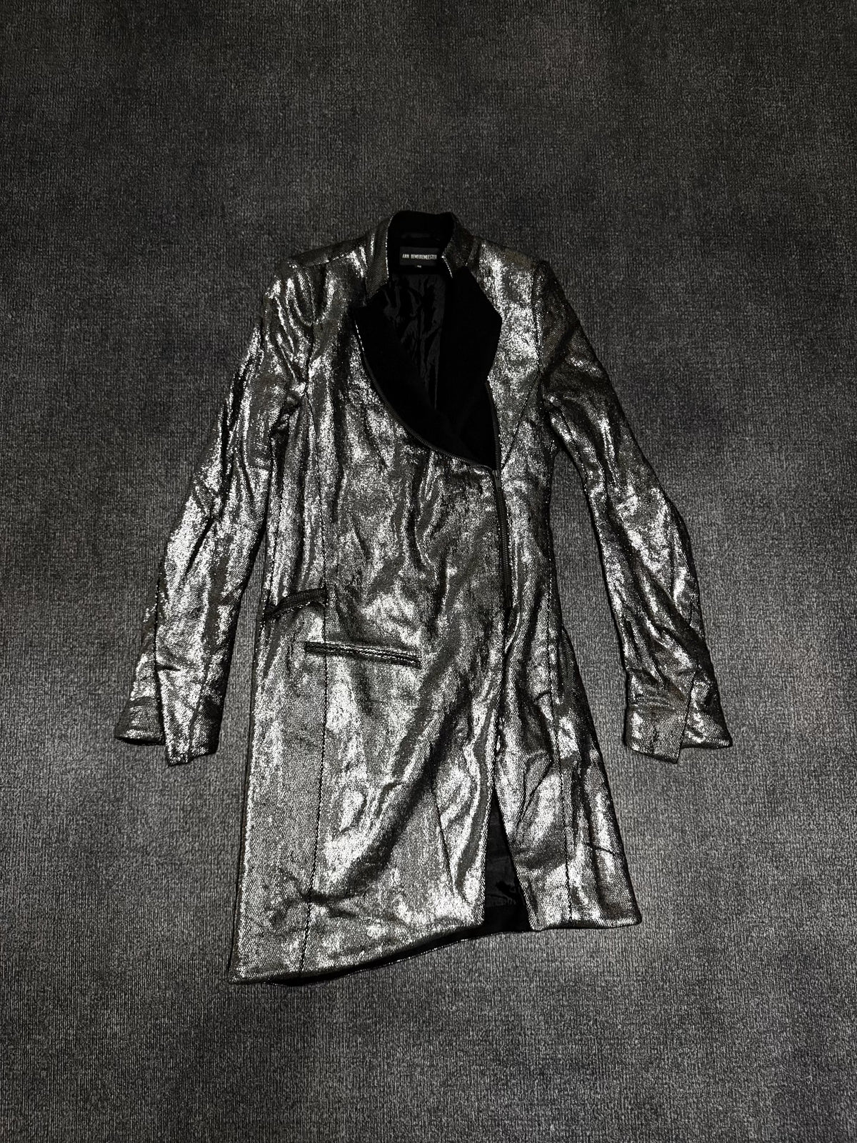 Ann Demeulemeester FW2016 Silver Coated Blazer