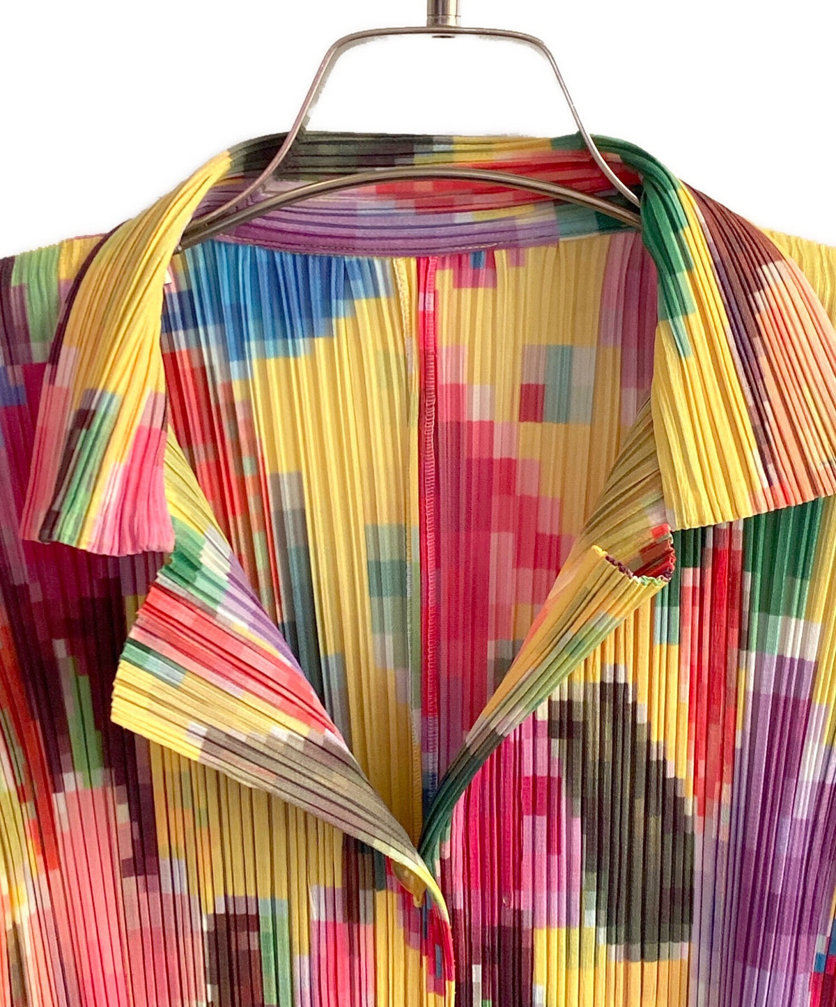 Issey Miyake Colorful Mosaic Pleated Shirt