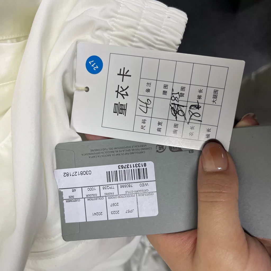 Balenciaga White Letter Print Stand-Collar Zip-Up Jacket