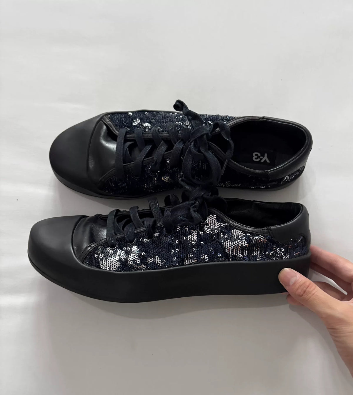 Yohji Yamamoto Sequin Leather Sneakers