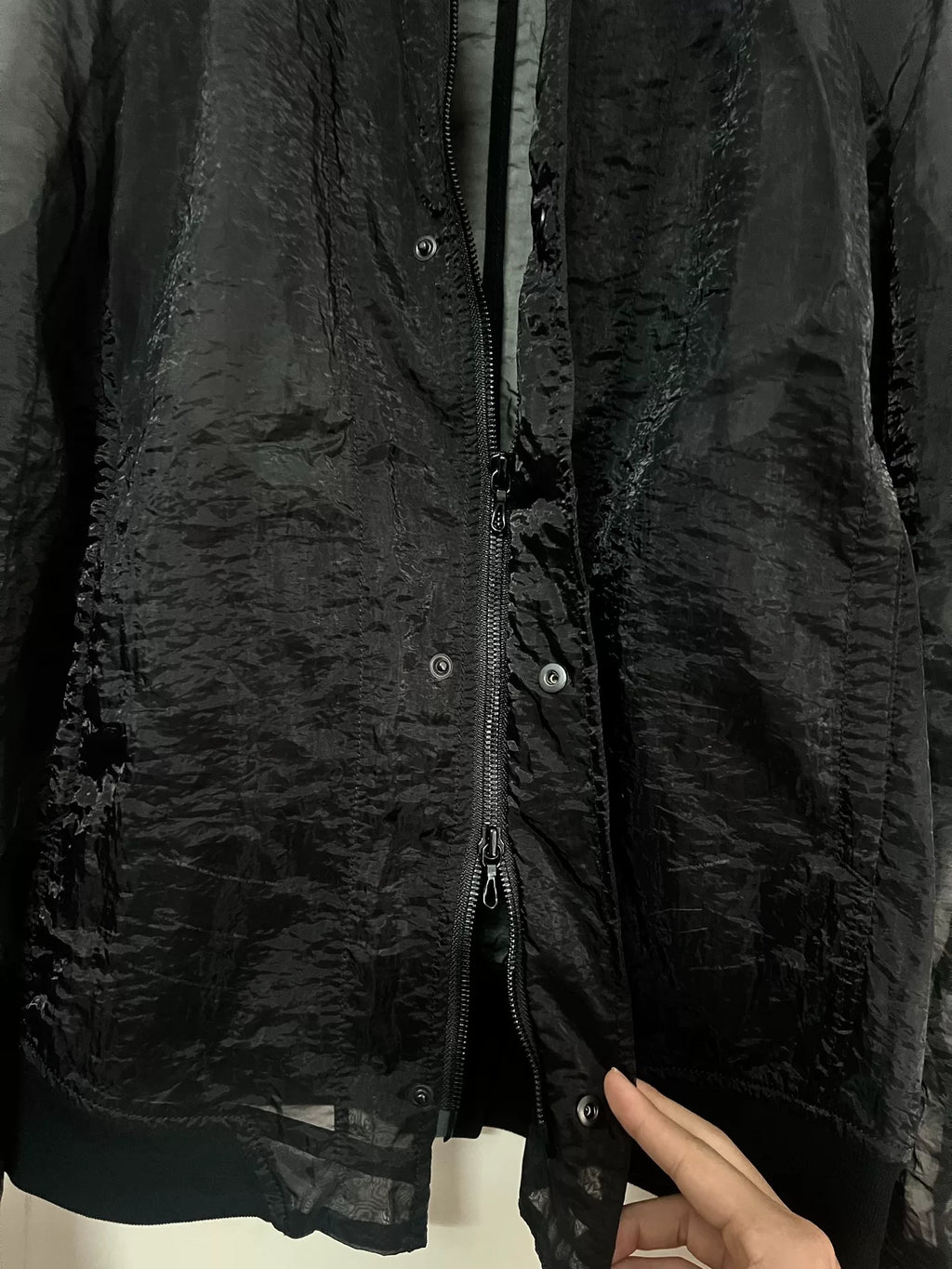 Julius 16SS Runway Black Organza Jacket