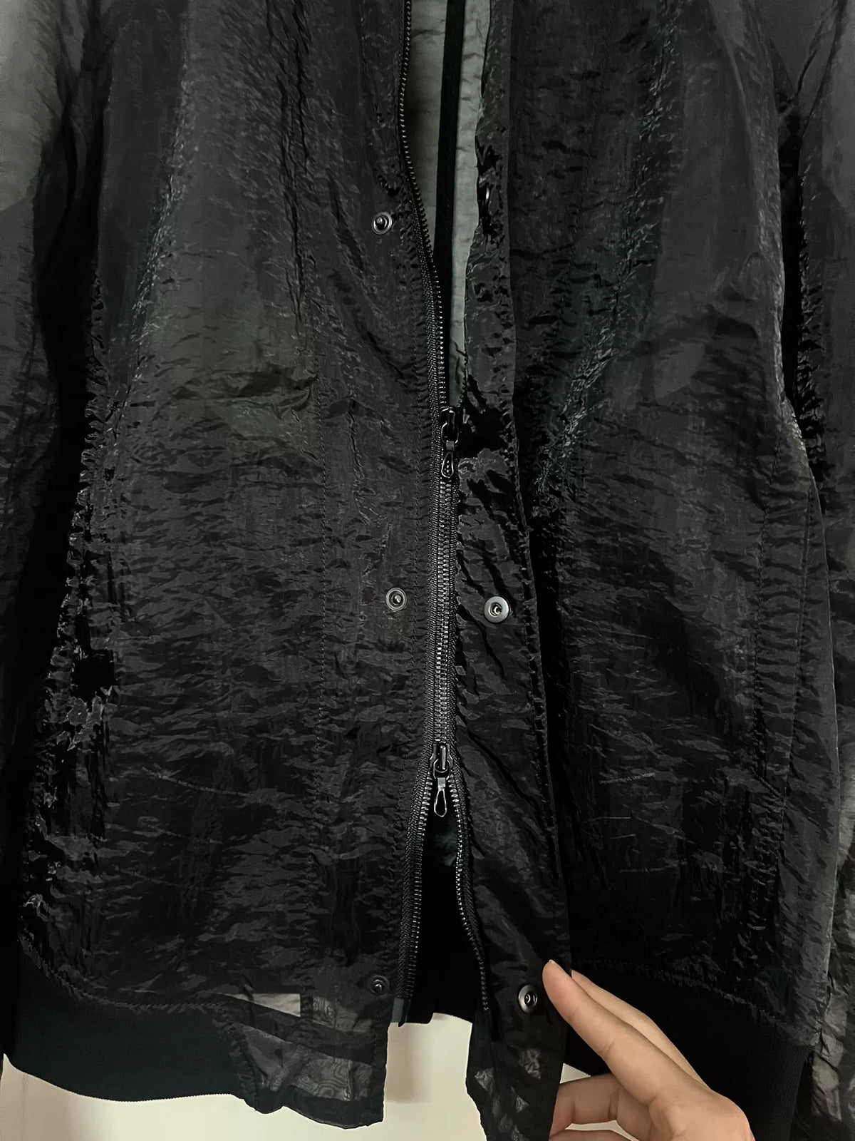 Julius 16SS Runway Black Organza Jacket